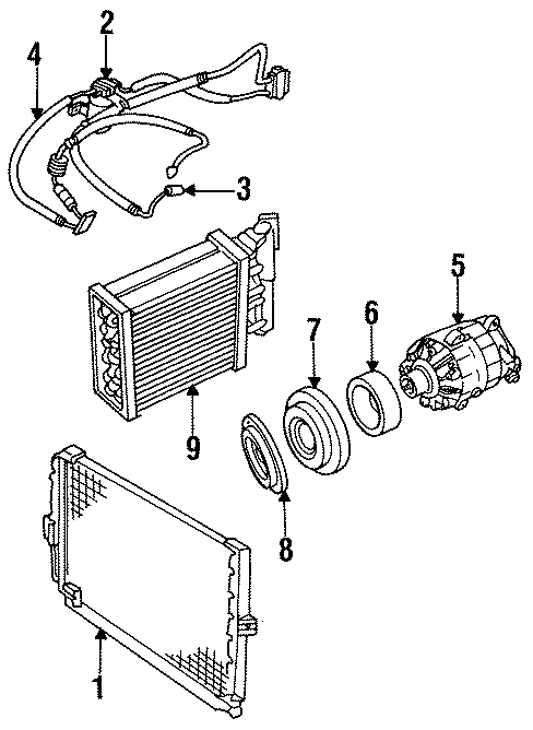 AIR CONDITIONER & HEATER. COMPRESSOR & LINES. CONDENSER. EVAPORATOR COMPONENTS.