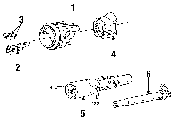 Diagram STEERING COLUMN. HOUSING & COMPONENTS. for your 1984 Dodge Omni   