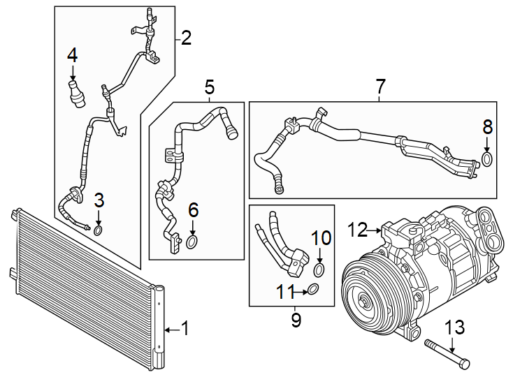 13Air conditioner & heater. Compressor & lines. Condenser.https://images.simplepart.com/images/parts/motor/fullsize/PH23065.png