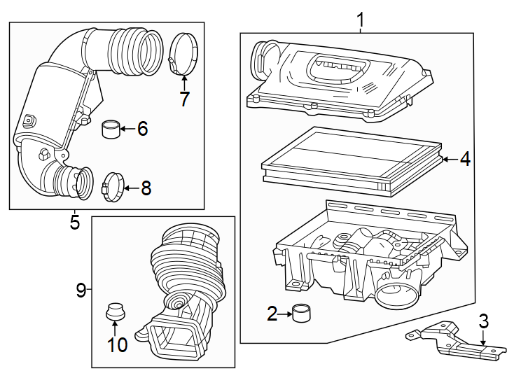 9Engine / transaxle. Air intake.https://images.simplepart.com/images/parts/motor/fullsize/PH23155.png