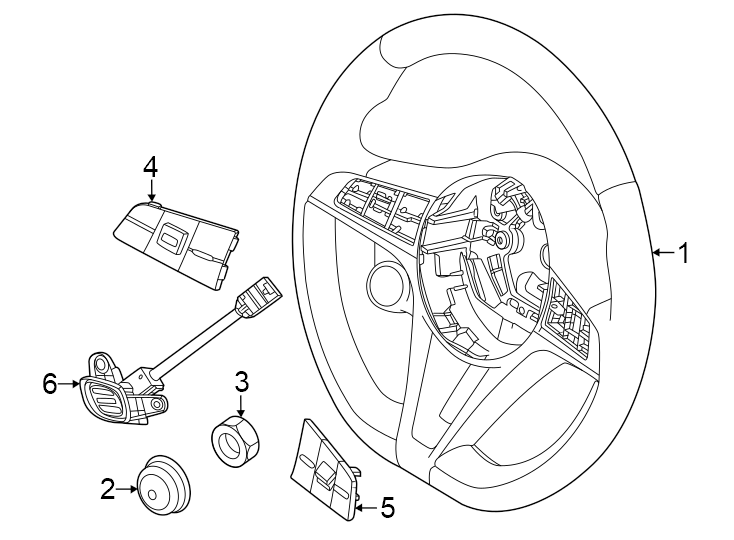 Steering wheel & trim. Diagram