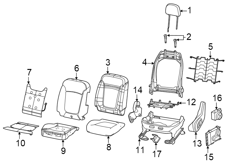 13Seats & tracks. Driver seat components.https://images.simplepart.com/images/parts/motor/fullsize/PH23335.png