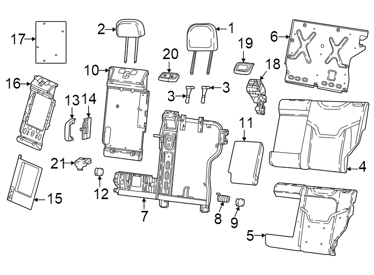 19Seats & tracks. Rear seat components.https://images.simplepart.com/images/parts/motor/fullsize/PH23345.png