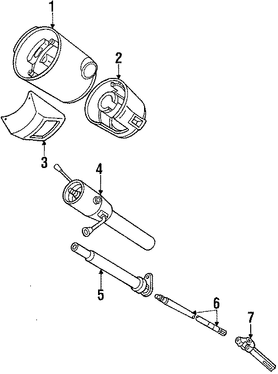 Diagram STEERING COLUMN. HOUSING & COMPONENTS. SHAFT & INTERNAL COMPONENTS. for your Dodge