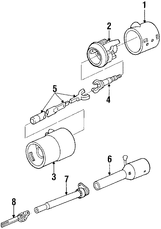 STEERING COLUMN. HOUSING & COMPONENTS. SHAFT & INTERNAL COMPONENTS. Diagram