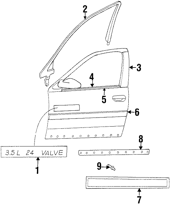 1FRONT DOOR. EXTERIOR TRIM.https://images.simplepart.com/images/parts/motor/fullsize/PH93381.png