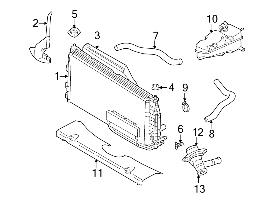 Diagram Radiator & components. for your 2019 Jeep Wrangler   