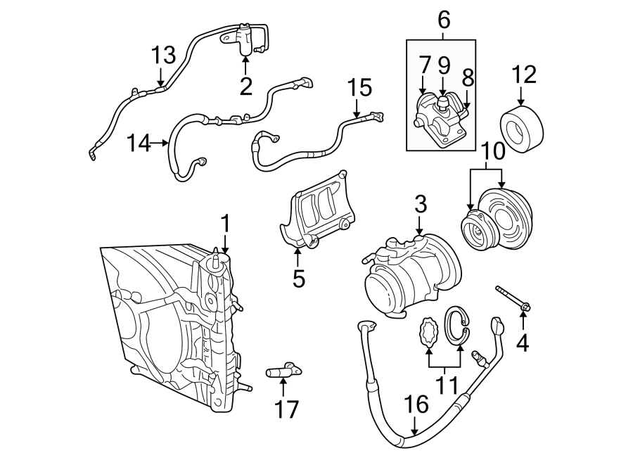 AIR CONDITIONER & HEATER. COMPRESSOR & LINES. CONDENSER.