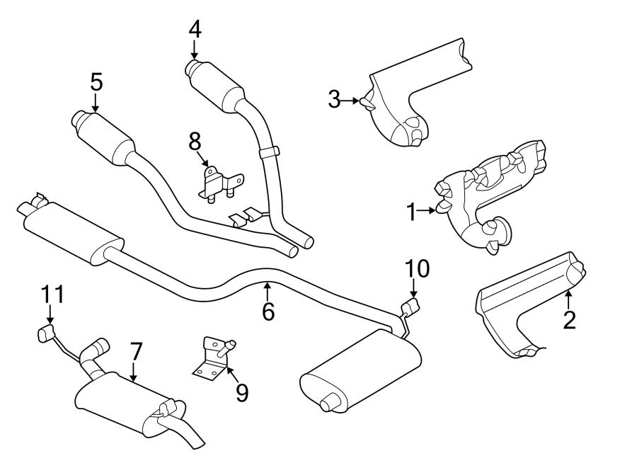 11EXHAUST SYSTEM. EXHAUST COMPONENTS.https://images.simplepart.com/images/parts/motor/fullsize/PH98215.png