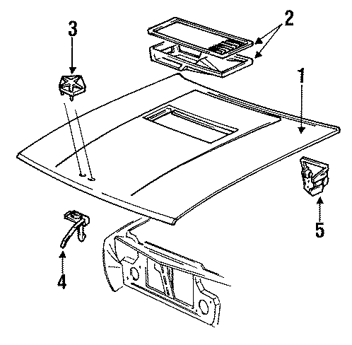 Diagram HOOD & COMPONENTS. for your Dodge Daytona  