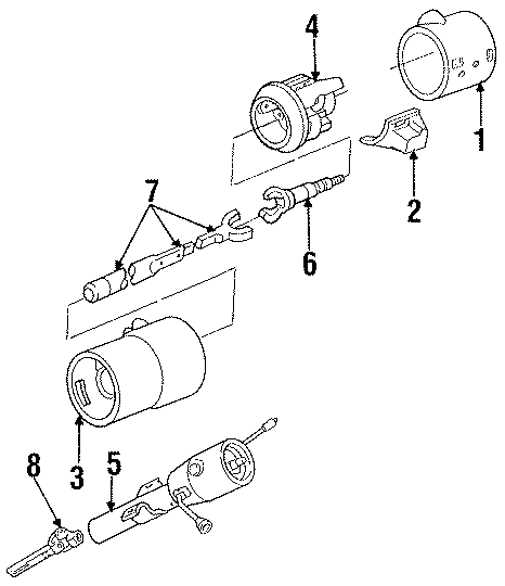 Diagram STEERING COLUMN. HOUSING & COMPONENTS. SHAFT & INTERNAL COMPONENTS. SHROUD. SWITCHES & LEVERS. for your Ram