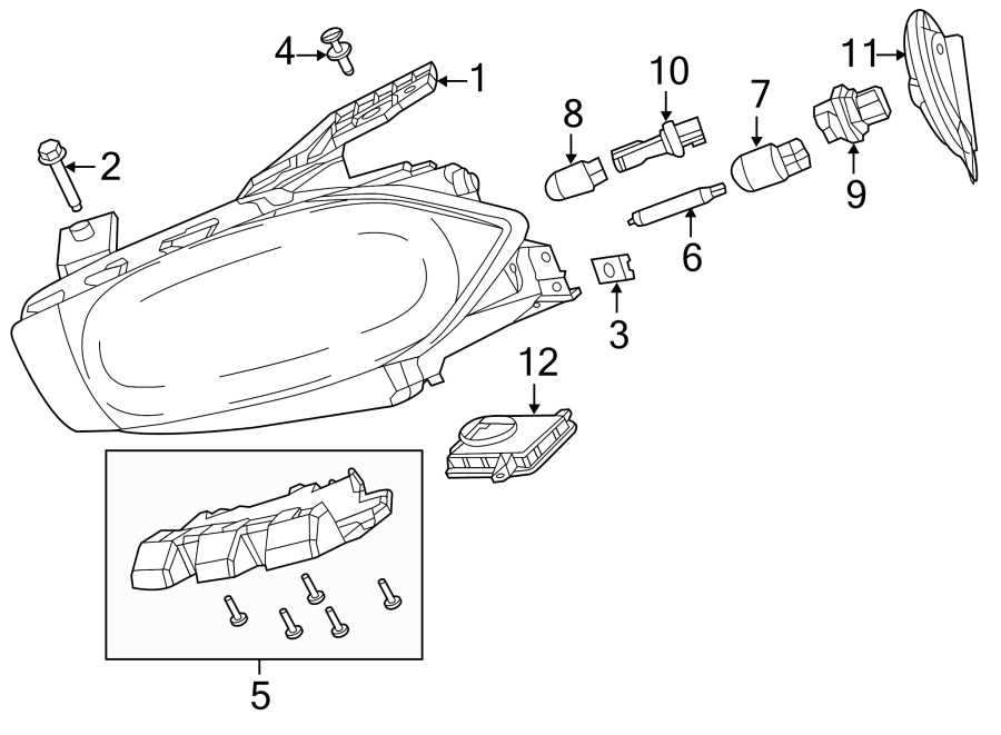 4FRONT LAMPS. HEADLAMP COMPONENTS.https://images.simplepart.com/images/parts/motor/fullsize/PK13030.png