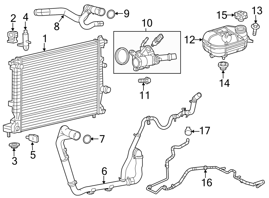 Diagram RADIATOR & COMPONENTS. for your Dodge Dart  