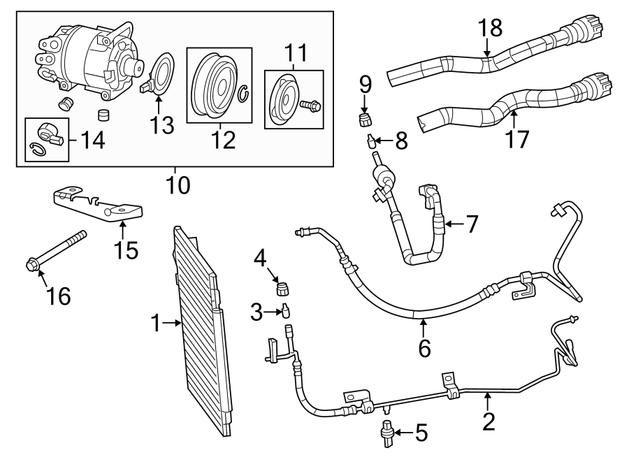 9AIR CONDITIONER & HEATER. COMPRESSOR & LINES. CONDENSER.https://images.simplepart.com/images/parts/motor/fullsize/PK13145.png