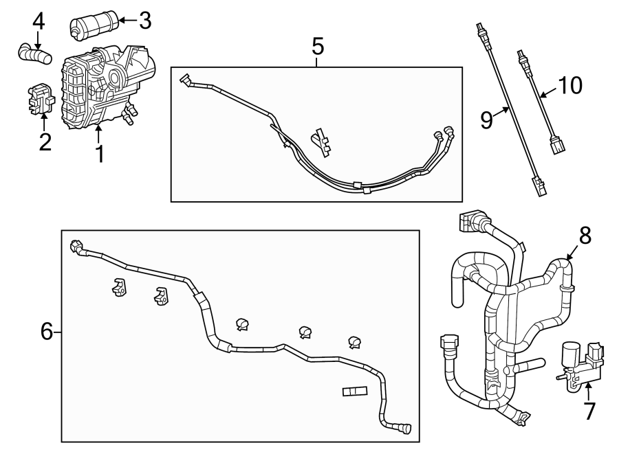 Diagram EMISSION SYSTEM. EMISSION COMPONENTS. for your 2019 Ram 1500  Classic SLT Std Cab 