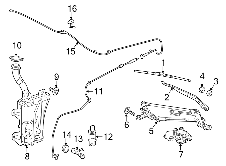 Diagram WINDSHIELD. WIPER & WASHER COMPONENTS. for your 2014 Ram ProMaster 3500   