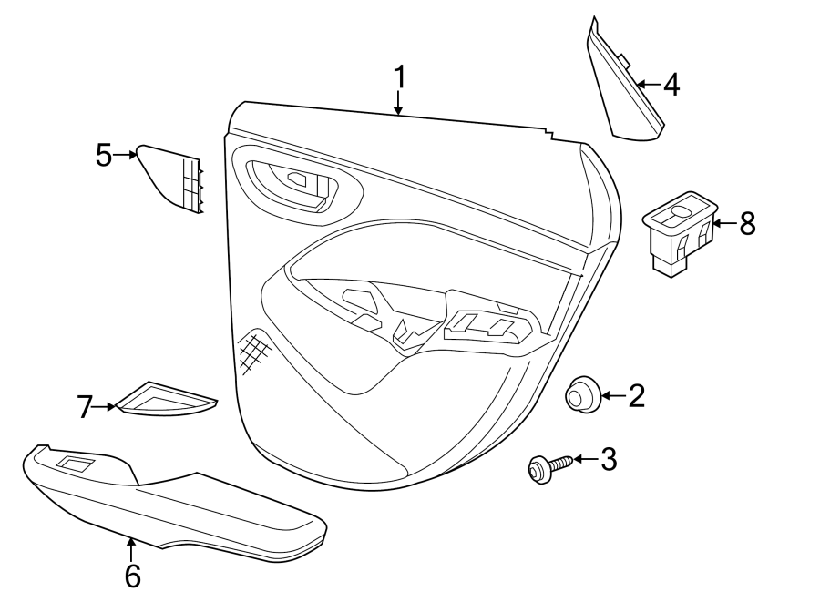 8Rear door. Interior trim.https://images.simplepart.com/images/parts/motor/fullsize/PK13635.png