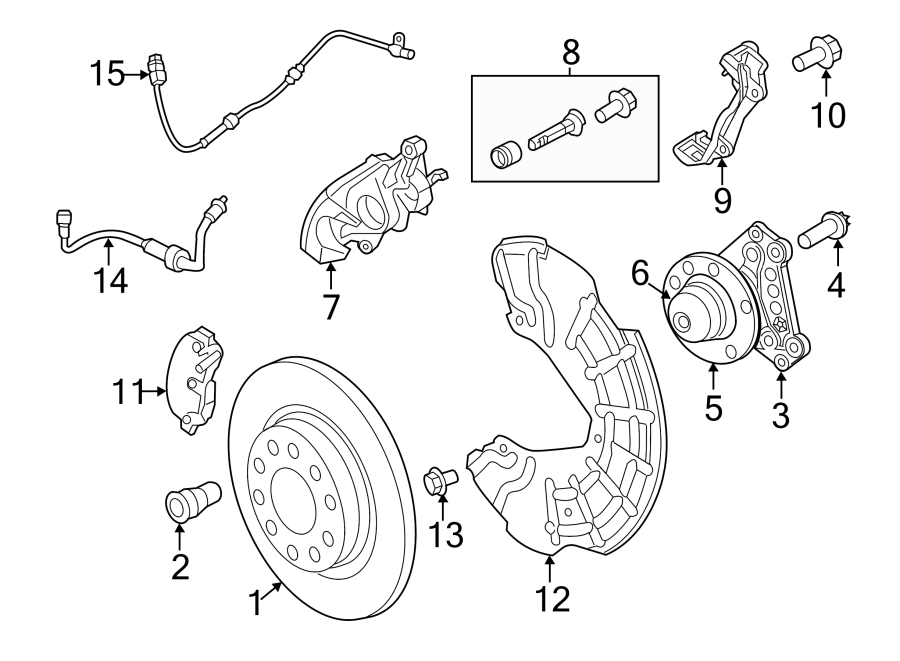 REAR SUSPENSION. BRAKE COMPONENTS.