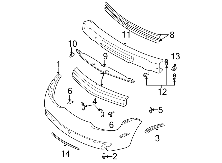 12FRONT BUMPER. BUMPER & COMPONENTS.https://images.simplepart.com/images/parts/motor/fullsize/PL00010.png