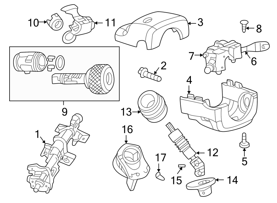 Diagram STEERING COLUMN COMPONENTS. for your Dodge Neon  