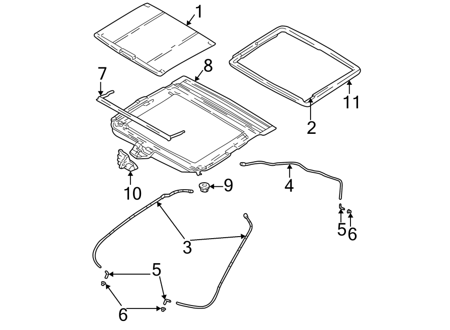 Diagram SUNROOF. for your 2023 Ram 2500 6.7L 6 cylinder DIESEL A/T RWD Lone Star Crew Cab Pickup Fleetside 