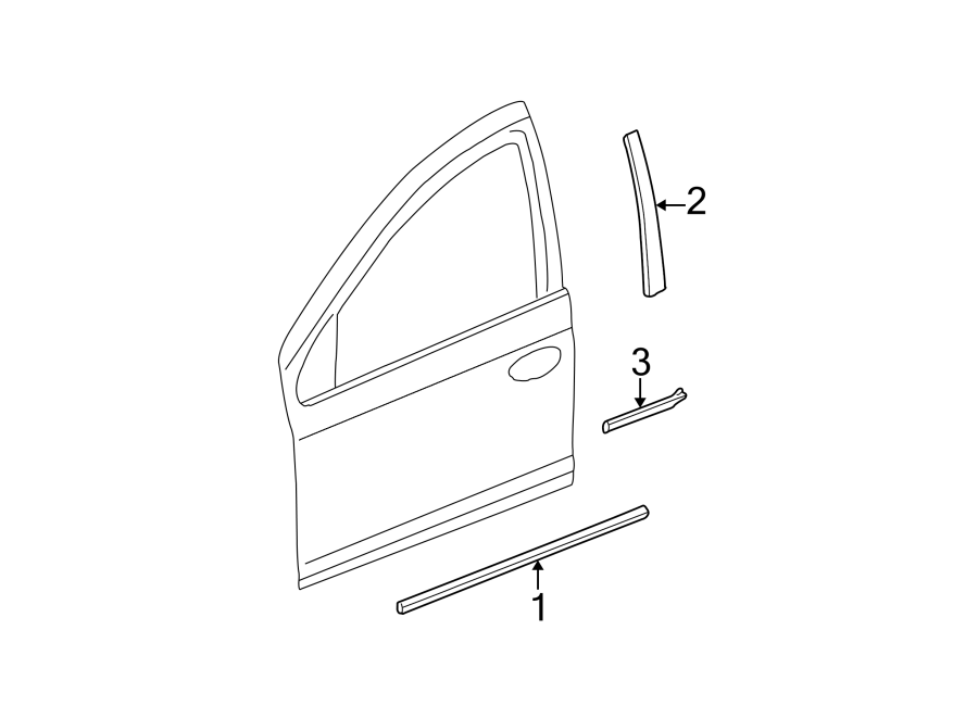 3FRONT DOOR. EXTERIOR TRIM.https://images.simplepart.com/images/parts/motor/fullsize/PL00345.png