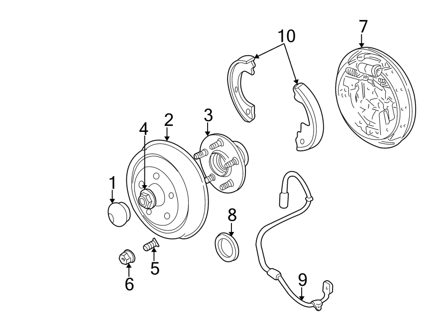 REAR SUSPENSION. BRAKE COMPONENTS.