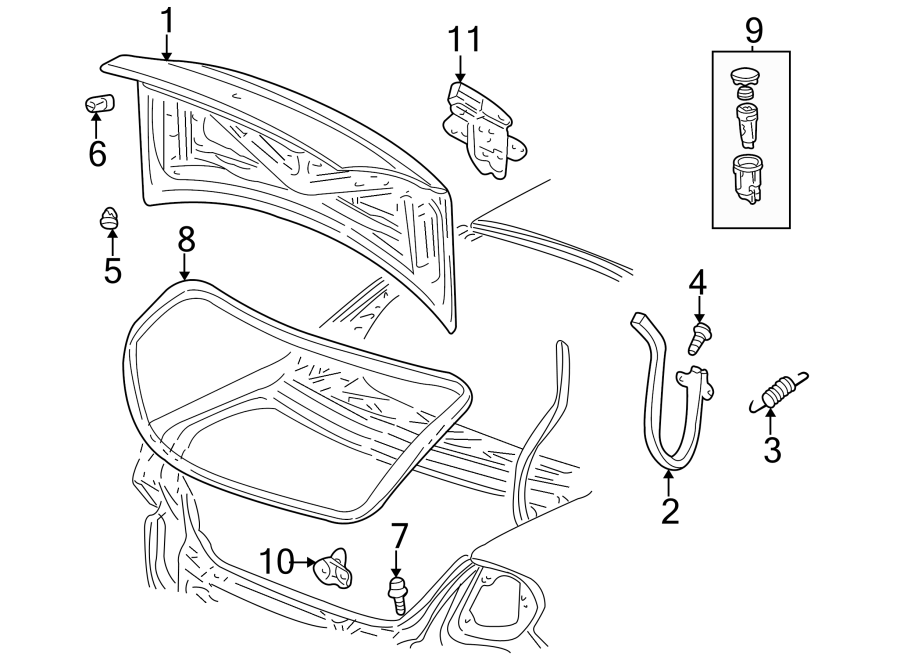 7Trunk lid. Lid & components.https://images.simplepart.com/images/parts/motor/fullsize/PL00455.png