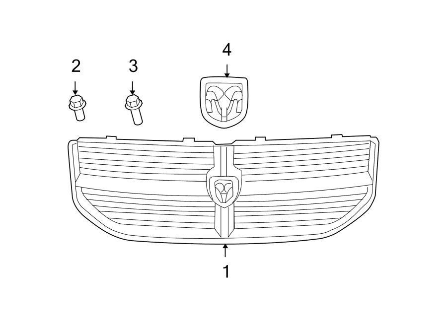 3FRONT BUMPER & GRILLE. GRILLE & COMPONENTS.https://images.simplepart.com/images/parts/motor/fullsize/PL07010.png