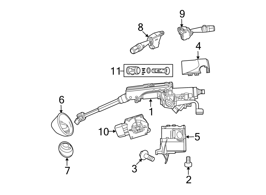 11STEERING COLUMN COMPONENTS.https://images.simplepart.com/images/parts/motor/fullsize/PL07325.png