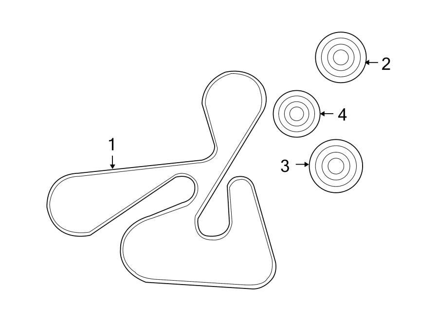 Diagram BELTS & PULLEYS. for your 2022 Jeep Wrangler   