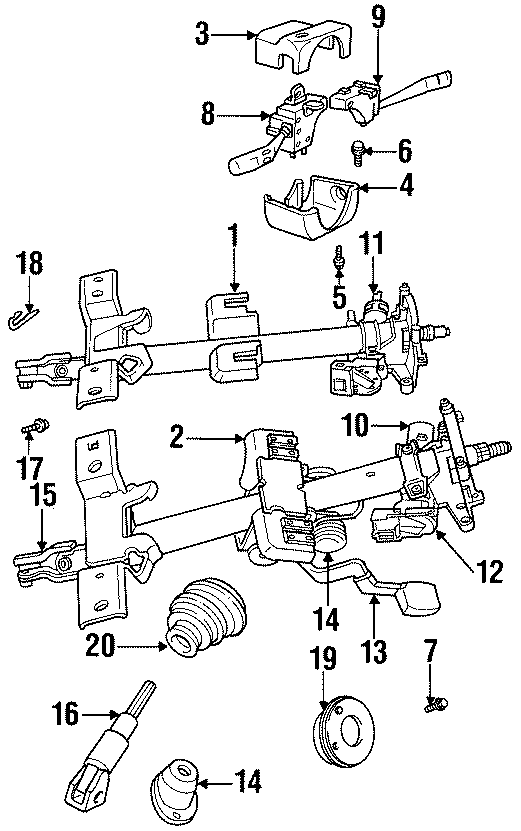 11STEERING COLUMN COMPONENTS.https://images.simplepart.com/images/parts/motor/fullsize/PL95400.png