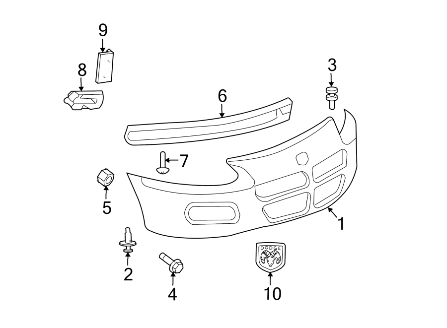 Diagram FRONT BUMPER. BUMPER & COMPONENTS. for your Dodge