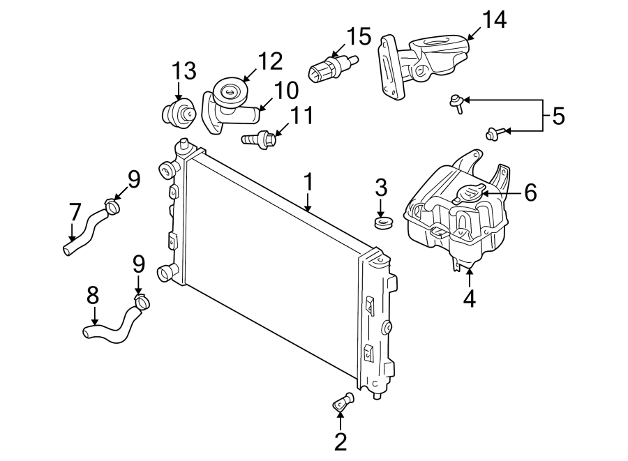 Diagram Radiator & components. for your 2004 Dodge Stratus   