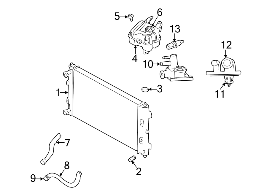 Diagram RADIATOR & COMPONENTS. for your 2004 Dodge Stratus   