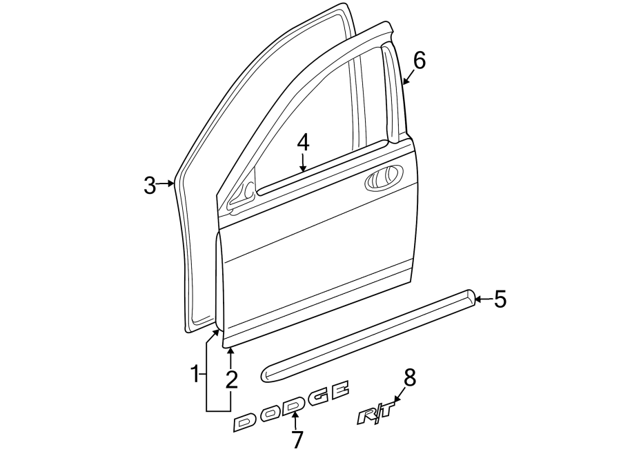 7FRONT DOOR. DOOR & COMPONENTS. EXTERIOR TRIM.https://images.simplepart.com/images/parts/motor/fullsize/PM01415.png