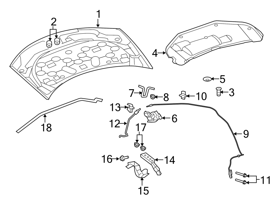 Diagram HOOD & COMPONENTS. for your 2023 Ram ProMaster 3500   