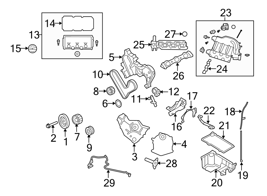 Diagram ENGINE / TRANSAXLE. ENGINE PARTS. for your 1996 Jeep