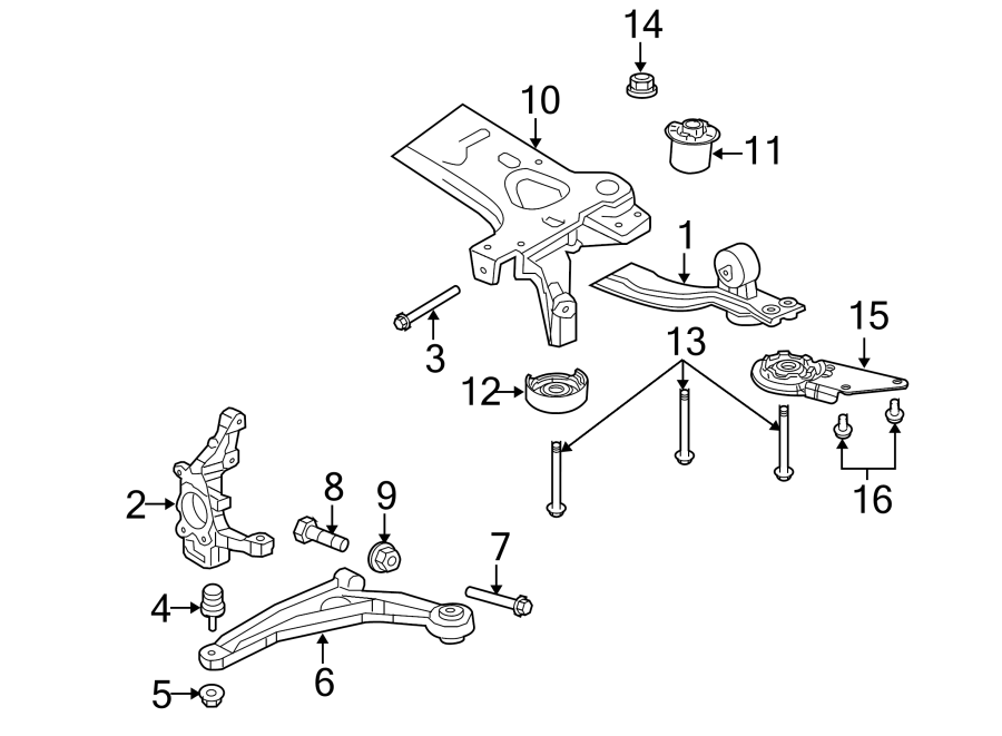 Diagram FRONT SUSPENSION. SUSPENSION COMPONENTS. for your Dodge Avenger  