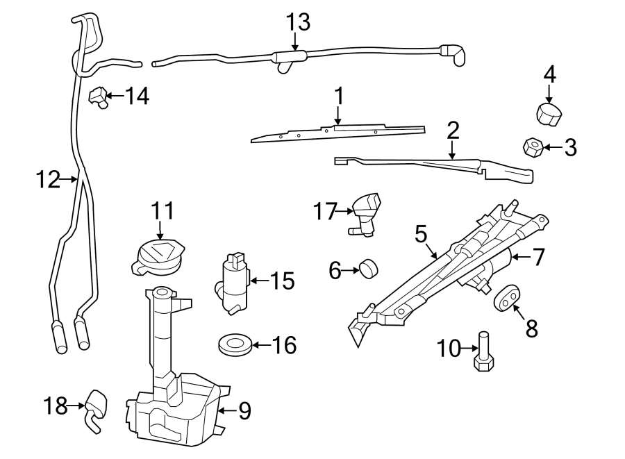 Diagram WINDSHIELD. WIPER & WASHER COMPONENTS. for your 2014 Ram ProMaster 3500   