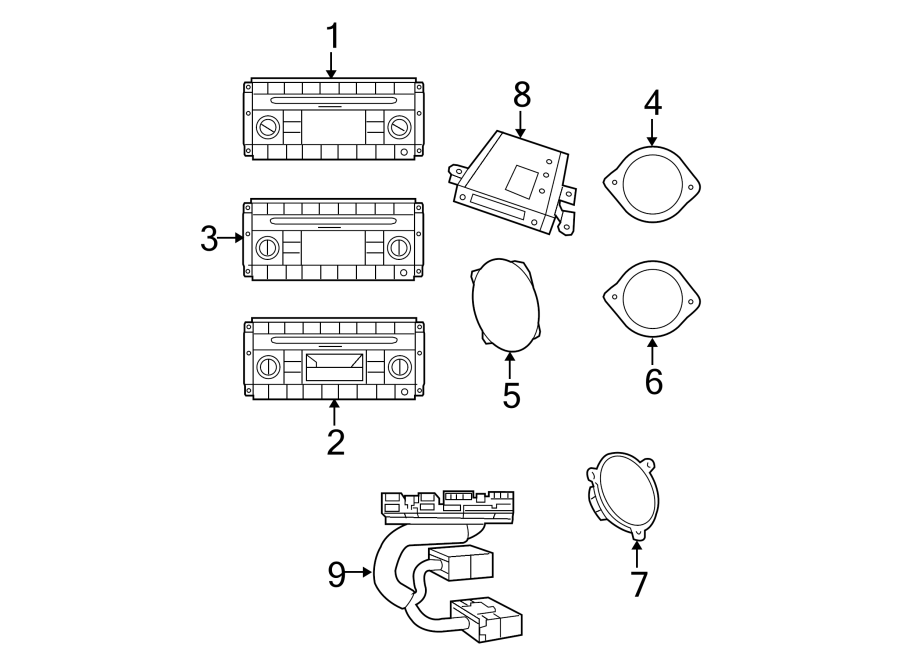 1INSTRUMENT PANEL. SOUND SYSTEM.https://images.simplepart.com/images/parts/motor/fullsize/PM08450.png