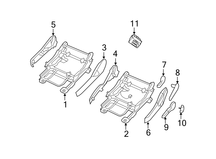Diagram SEATS & TRACKS. TRACKS & COMPONENTS. for your 2016 Ram 1500 Rebel Crew Cab Pickup Fleetside  