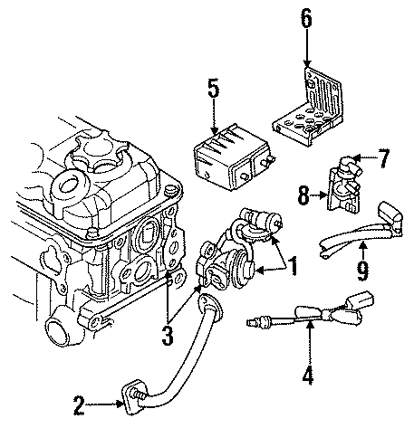 Diagram EMISSION SYSTEM. EMISSION COMPONENTS. for your 1996 Dodge Caravan 2.4L A/T SE Mini Passenger Van 