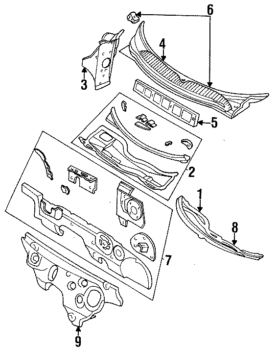 5cowl plenum. cowl screen. cowl top. dash panel. hood panel. lower. outer. upper cowl panel.https://images.simplepart.com/images/parts/motor/fullsize/PM95310.png