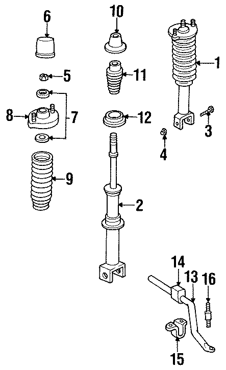 REAR SUSPENSION. STABILIZER BAR & COMPONENTS. STRUTS & COMPONENTS.