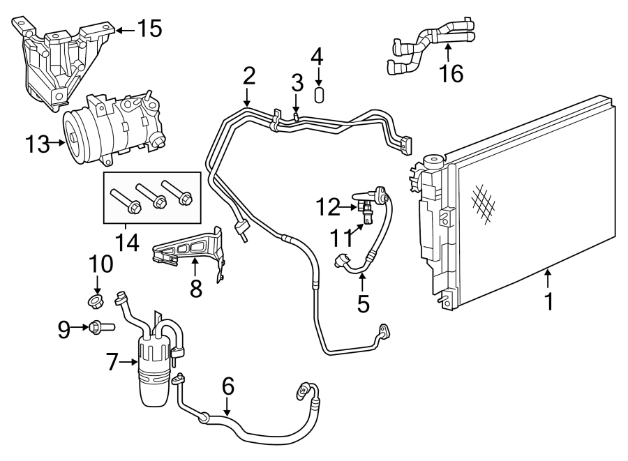 Diagram AIR CONDITIONER & HEATER. COMPRESSOR & LINES. CONDENSER. for your 2017 Dodge Charger 5.7L HEMI V8 A/T RWD Daytona Sedan 