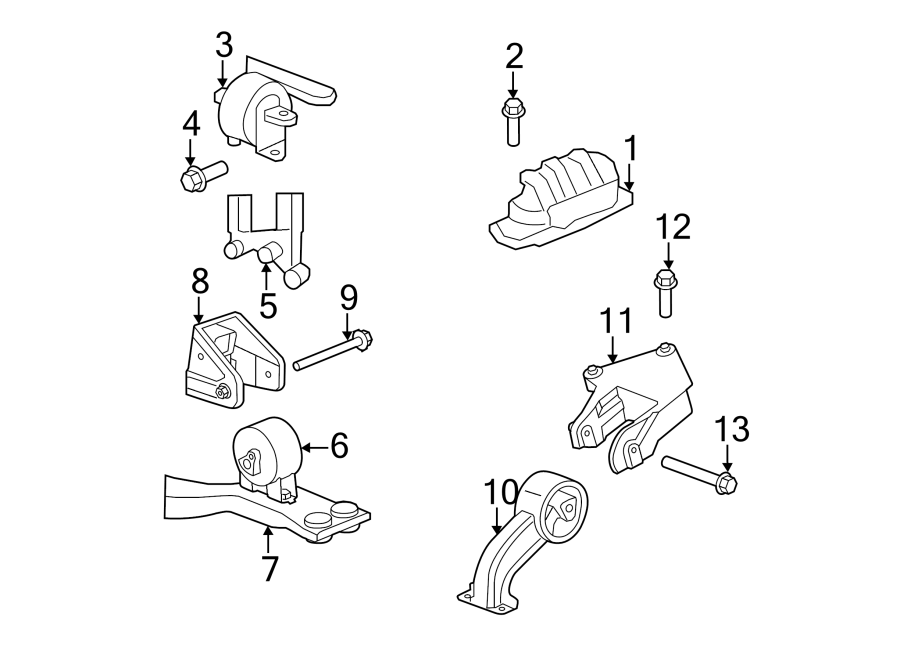 Diagram ENGINE / TRANSAXLE. ENGINE & TRANS MOUNTING. for your 2016 Ram ProMaster 3500  Base Extended Cargo Van 