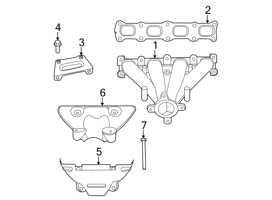 Diagram EXHAUST SYSTEM. EXHAUST MANIFOLD. for your 2017 Ram ProMaster 3500 3.6L Pentastar V6 FLEX A/T Base Extended Cargo Van 