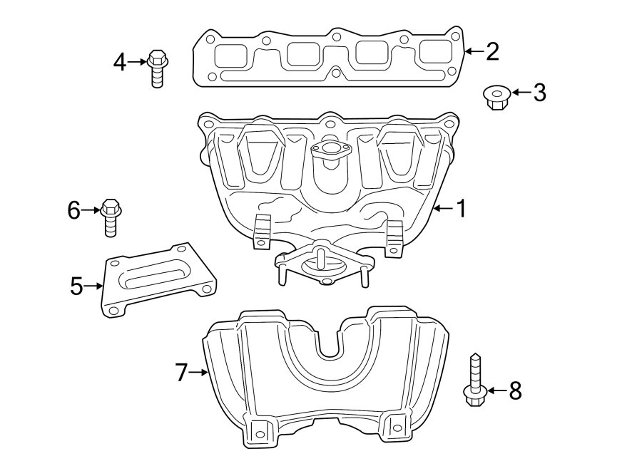 Diagram EXHAUST SYSTEM. EXHAUST MANIFOLD. for your 2006 Jeep Grand Cherokee   