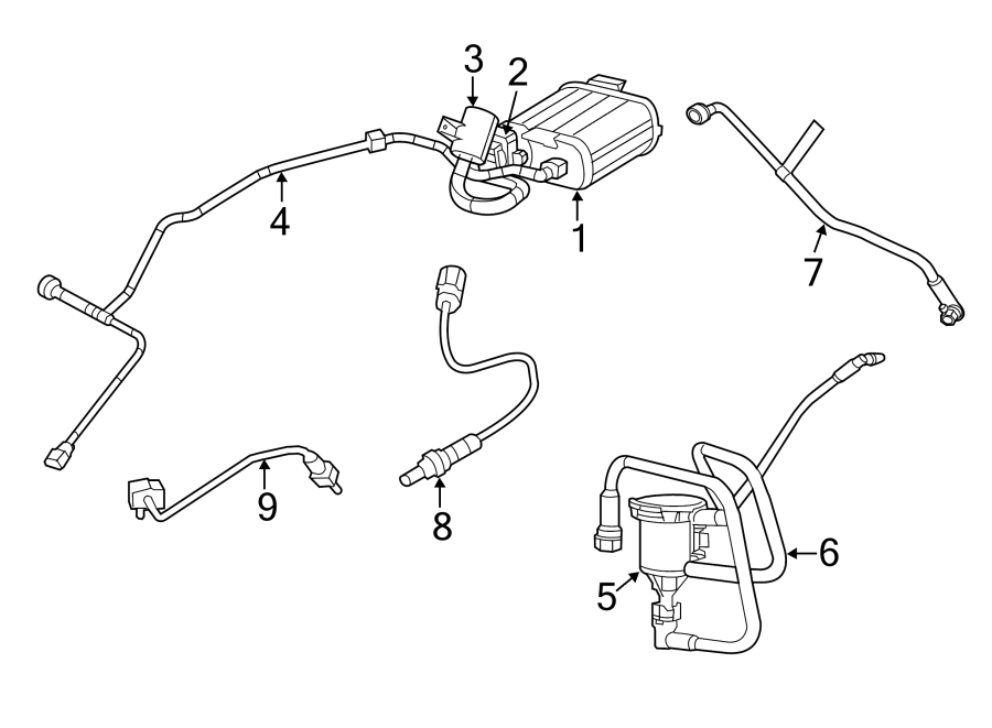 Diagram EMISSION SYSTEM. EMISSION COMPONENTS. for your 2022 Ram 1500   